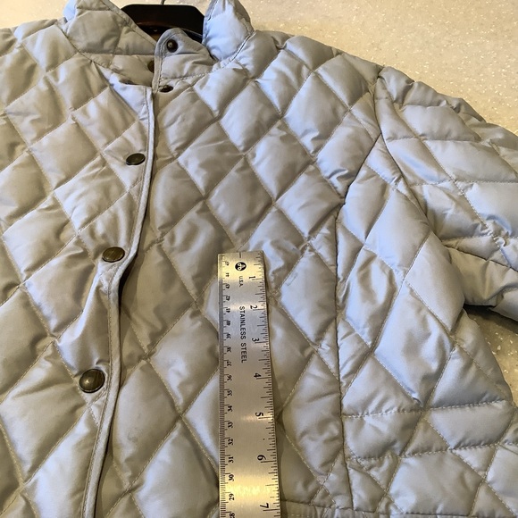 Eddie Bauer EB550 Jacket Goose Down Quilted Gray Jacket Size Large Snap Closure - Picture 9 of 16